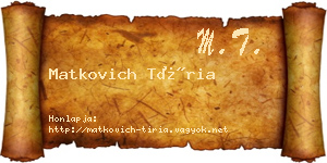 Matkovich Tíria névjegykártya